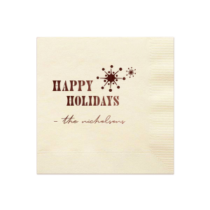 Decorate your home with the most-wanted season napkin this year. This Retro Snowflakes Napkin will bring the Christmas vibe for sure, your guests will agree! 