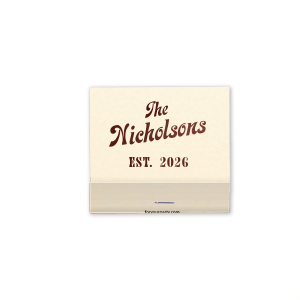 Strike a playful chord with the Retro Family Name & Year Established Match, where the new family name and wedding year shine in a fun, retro-style font. These kitschy matchbooks are the perfect spark for your modern love with a throwback twist.