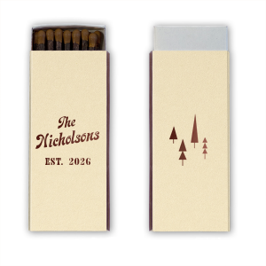 Strike a playful chord with the Retro Family Name & Year Established Match, where the new family name and wedding year shine in a fun, retro-style font. These kitschy matchbooks are the perfect spark for your modern love with a throwback twist.