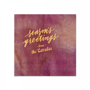 Decorate your home this year with the Season's Greetings Retro Napkin, branded with your own names on it. It will be a perfect eye-catching detail in your home which will bring a fantastic Christmas vibe! 
