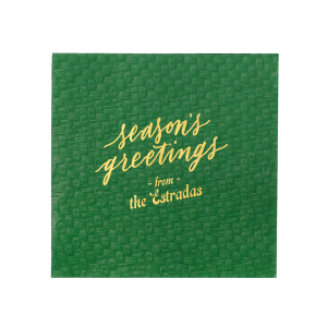 Decorate your home this year with the Season's Greetings Retro Napkin, branded with your own names on it. It will be a perfect eye-catching detail in your home which will bring a fantastic Christmas vibe! 