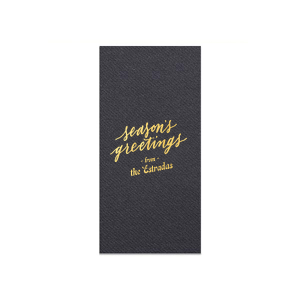 Decorate your home this year with the Season's Greetings Retro Napkin, branded with your own names on it. It will be a perfect eye-catching detail in your home which will bring a fantastic Christmas vibe! 