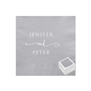 Our personalized napkin with very unique Stacked and Swirled graphic would be a great decoration for their special celebration. Let their journey begin with the sweetest vibe brought by this reception set.