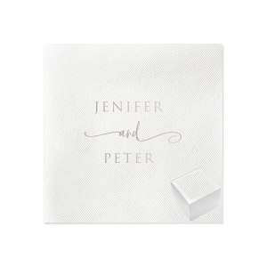 Our personalized napkin with very unique Stacked and Swirled graphic would be a great decoration for their special celebration. Let their journey begin with the sweetest vibe brought by this reception set.