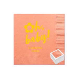 The new Hinterland Honeymoon Oh Baby! Napkin Reception Set has a Flower Emoticon graphic and it will be a nice cute gift for for your next party! Most important is that it can be customized to complement every last detail of your party.