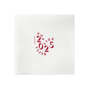 It's that time of the year where you can decorate your home with this beautiful Pop Fizz & Clink Napkin branded with your own name on it! Bring a that vibe into your home! 