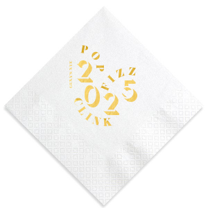 It's that time of the year where you can decorate your home with this beautiful Pop Fizz & Clink Napkin branded with your own name on it! Bring a that vibe into your home! 