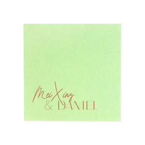 Decorate your special Wedding event with your own names branded on this beautiful napkin. It has really beautiful White Lotus graphics on it which will definitely match your style. Leave them speechless!