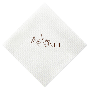 Decorate your special Wedding event with your own names branded on this beautiful napkin. It has really beautiful White Lotus graphics on it which will definitely match your style. Leave them speechless!