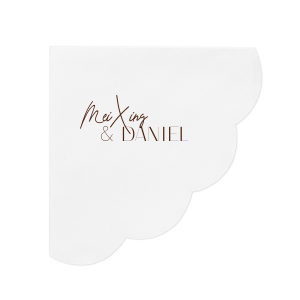 Decorate your special Wedding event with your own names branded on this beautiful napkin. It has really beautiful White Lotus graphics on it which will definitely match your style. Leave them speechless!