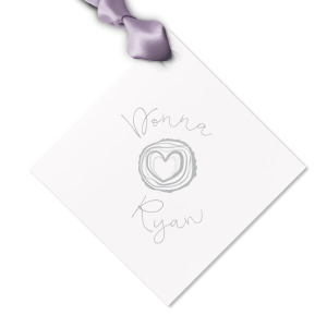 Send guests home from your wedding with a thank you treat tied with this custom gift tag. Pair the happy couple's names with our Tree Heart graphic for a seamless detail in your forest or greenery theme. Fitting for an engagement party, couple's shower or wedding reception.