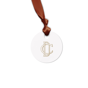 Our personalized Strathmore White Square Gift Tag with Satin Copper Penny Foil will give your party the personalized touch every host desires.