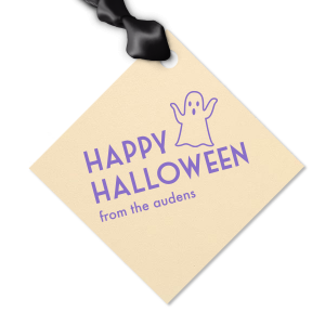 ForYourParty's personalized Poptone Dark Turquoise Diamond Gift Tag with Matte Black Foil has a Ghost graphic and is good for use in Halloween themed parties and couldn't be more perfect. It's time to show off your impeccable taste.