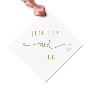 ForYourParty's elegant Linen Slate Diamond Gift Tag with Matte White Foil will look fabulous with your unique touch. Your guests will agree!