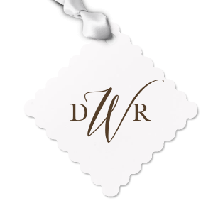 Our beautiful custom Linen White Large Scalloped Gift Tag with Shiny 18 Kt Gold Foil will add that special attention to detail that cannot be overlooked.