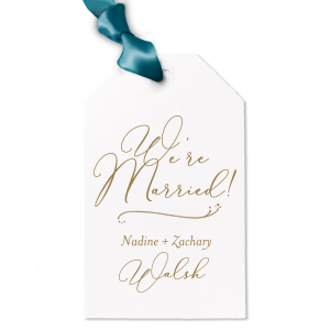 ForYourParty's elegant Natural Clay Gray Luggage Gift Tag with Matte Navy Foil has a Fancy Flourish graphic and is good for use in Accents themed parties and can be customized to complement every last detail of your party.