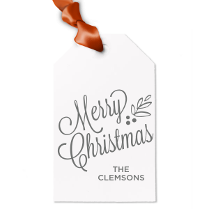 Custom Linen White Square Gift Tag with Satin Leaf Foil will make your guests swoon. Personalize your party's theme today.