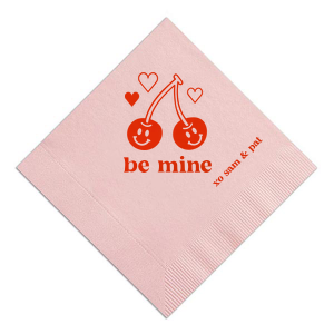 Add touch of elegance on this wonderful day, share it with your loved ones! This Valentine's Napkin with a unique graphic of a cute cherry on it is ideal for decoration and bring joy every time it's served. 