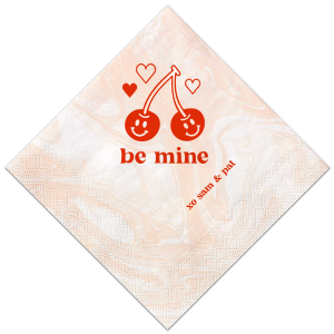 Add touch of elegance on this wonderful day, share it with your loved ones! This Valentine's Napkin with a unique graphic of a cute cherry on it is ideal for decoration and bring joy every time it's served. 