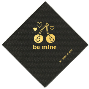 Add touch of elegance on this wonderful day, share it with your loved ones! This Valentine's Napkin with a unique graphic of a cute cherry on it is ideal for decoration and bring joy every time it's served. 