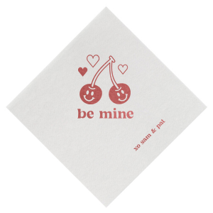 Add touch of elegance on this wonderful day, share it with your loved ones! This Valentine's Napkin with a unique graphic of a cute cherry on it is ideal for decoration and bring joy every time it's served. 