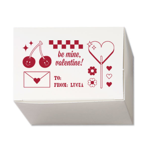 Wrap your cake or treats in the most unique box saying Be Mine, Valentine with a cute graphics made just for this day. Be unique! Surprise your loved ones! 
