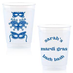 Celebrate Mardi Gras this year with a custom cup! Featuring a masks graphic, this cup is great for a masquerade. 