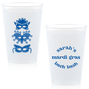Celebrate Mardi Gras this year with a custom cup! Featuring a masks graphic, this cup is great for a masquerade. 