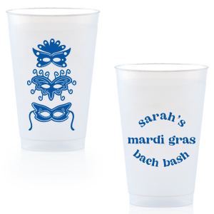 Celebrate Mardi Gras this year with a custom cup! Featuring a masks graphic, this cup is great for a masquerade. 