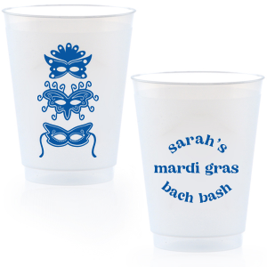 Celebrate Mardi Gras this year with a custom cup! Featuring a masks graphic, this cup is great for a masquerade. 