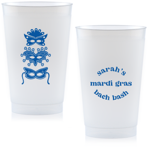 Celebrate Mardi Gras this year with a custom cup! Featuring a masks graphic, this cup is great for a masquerade. 