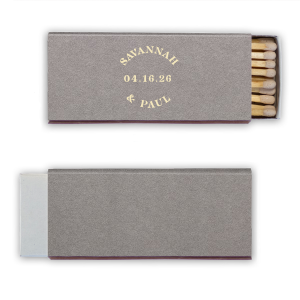 This Retro Wedding Matches showcases arched names and a bold wedding date. Capture your celebration with a charming favor guests will actually take home. Perfect for weddings, engagement parties, or vow renewals.