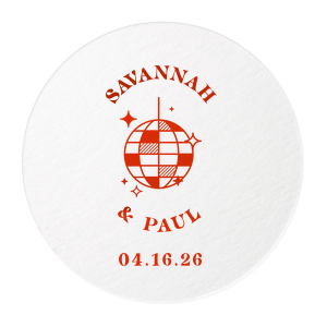 Retro Wedding Disco Ball Coaster