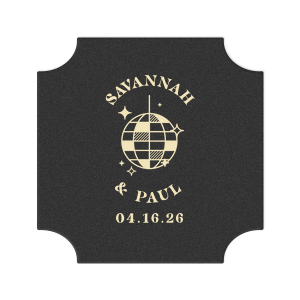 The Retro Wedding Coaster is here with an amazing graphics with a Disco Ball and your name on it! Let's celebrate in style, bring your favorite coasters and put your favorite drink on them! Everyone will love them! 