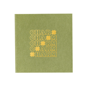 Meet our new napkin with Charm Clover graphics which will look awesome on St.Patrick's Day! Decorate in style - give your guests a nice welcoming greeting! They will love it!