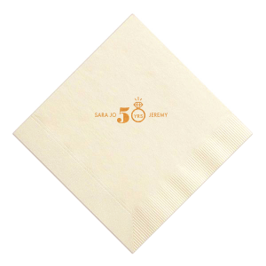 ForYourParty's chic Ivory Cocktail Napkin with Shiny Copper Foil has a Diamond Ring graphic and is good for use in Wedding, Bridal Shower themed parties and couldn't be more perfect. It's time to show off your impeccable taste.