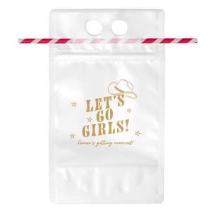 We got an amazing Drink Pouch for your celebration this time! This Cowgirl Bach Drink Pouch with an amazing graphics and hat will definitely match with everyone's vibe and make your party even more unique. 