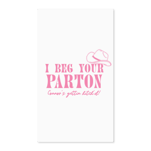 Organize a unique party and don't be afraid to put amazing details, they will catch a lot of sights. This Cowgirl Bachelorette I Beg Your Parton Label has an amazing graphics and will definitely give your party a special vibe! 