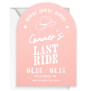 Surprise your guests with a nice Invitation with unique graphics from our Cowgirl Bachelorette collection. This Invitation will be a hit at your party. 