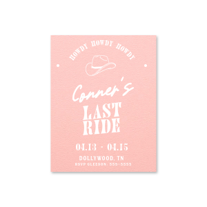 Surprise your guests with a nice Invitation with unique graphics from our Cowgirl Bachelorette collection. This Invitation will be a hit at your party. 