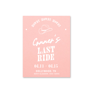 Surprise your guests with a nice Invitation with unique graphics from our Cowgirl Bachelorette collection. This Invitation will be a hit at your party. 