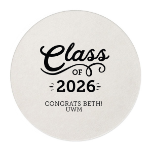 Our beautiful custom White Round Coaster with Shiny Turquoise Foil are a must-have for your next event—whatever the celebration!