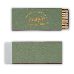 Elevate your home bar with this unique Cocktail Lounge Los Angeles matchbook, featuring a vibrant multi-color gradient script design with your name and city! This West Coast nightlife accessory is excellent for wedding favors, birthday parties, or adding a retro touch to your coffee table decor.