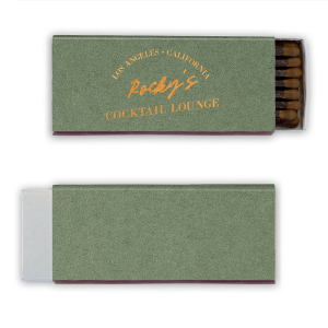 Elevate your home bar with this unique Cocktail Lounge Los Angeles matchbook, featuring a vibrant multi-color gradient script design with your name and city! This West Coast nightlife accessory is excellent for wedding favors, birthday parties, or adding a retro touch to your coffee table decor.
