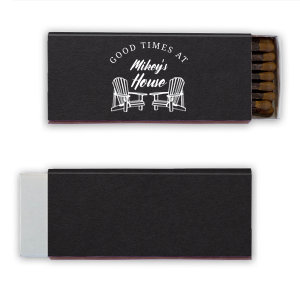 Our beautiful customGood Times At Home Matchbook will be a perfect detail in your home. Put your name on it and you can match your party at exact theme and tempo.