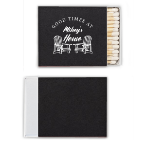 The Good Times At Home Matchbook features hand-drawn seating artwork and cheerful curved lettering for a relaxed, welcoming feel. Add it to your space to encourage laid-back gatherings and memorable moments. Ideal for backyard get-togethers or weekend hosting.