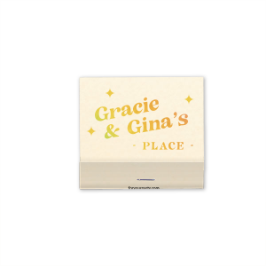 This Retro Sparkles Our Name matchbox features warm golden lettering, playful starburst accents, and the ability to add your names on a soft cream background. Add a personalized, lounge-inspired touch that guests will notice. Perfect to pair with a housewarming celebration!