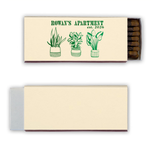 The Plants Your Apartment Matches features hand-drawn potted plant art and simple typography with a customizable name and dates! Add it to your space to bring warmth and personality. Perfect for housewarmings, or everyday hosting.