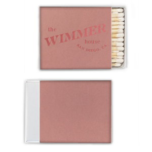 The Vintage Family Name House Matchbook features slanted lettering, and a stamped emblem for a timeless look. Add it to spark ambiance and elevate everyday moments effortlessly. Works great for summer gatherings or relaxed dinner parties.