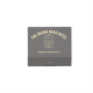The Hotel Check Out Matches features a charming manor illustration and whimsical text requesting an early departure. Spark a conversation among your guests with this witty and memorable keepsake for your home or event. It’s perfect for housewarming parties or boutique hotel stays.
